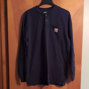 Carhartt Men's Dark Blue Long Sleeve Henley